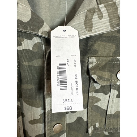 NWT Arizona Jean Co Womens Small Camo Utility Jacket Military Anorak $68 - Picture 3 of 6